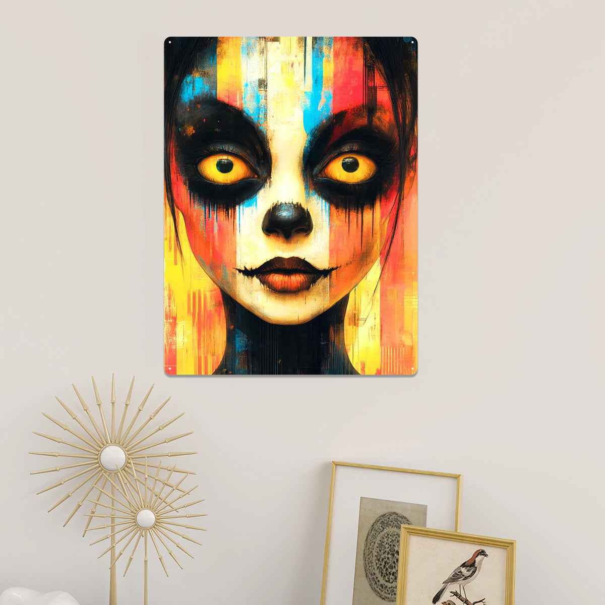QUORIX AI X FK - Wicked Gaze – Psychedelic Scarecrow Tin Sign Art